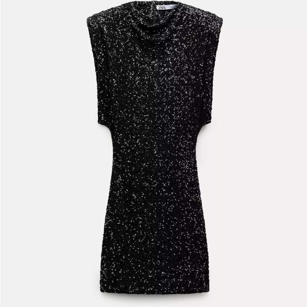 Zara Sparkling Black Mini Dress